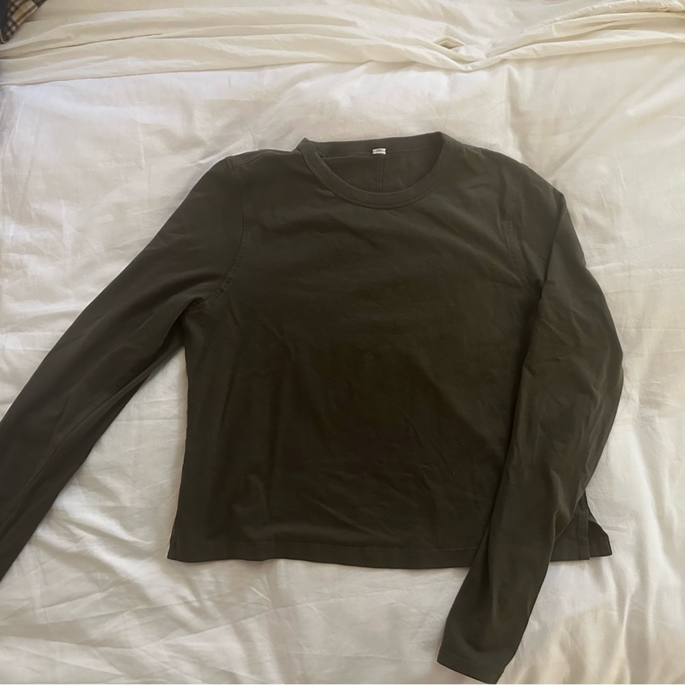 Olive Lululemon Long Sleeve Top